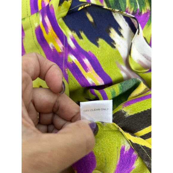 Josie Natori Blouse Top Women's Size XS 100% Silk Cowl Sleeveless Multicolor - Picture 5 of 7